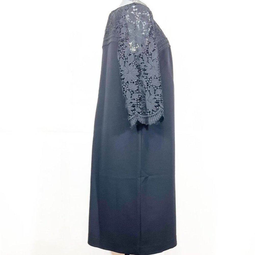 Talbots RSVP NWOT Sz 14W Illusion Floral Lace 3/4 Sleeves Dress - Picture 4 of 11